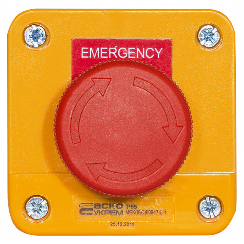 Пост АСКО-УКРЕМ одноместный "Аварийный стоп" XAL-J174 A0140020010