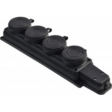 Колодка каучуковая 2Р+PE с защитными четырехместными крышками 16А IP44 АСКО (A0250010010)