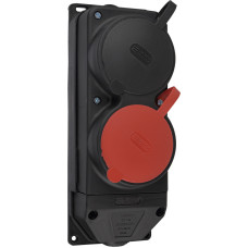 Колодка каучуковая 3Р+РЭ с защитными крышками двухместная (1×25А/1×16A*2P+PE) IP44 АСКО (A0250010011)