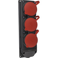 Колодка каучуковая 3Р+РЭ с защитными крышками трехместная (3×25А) IP44 АСКО (A0250010015)