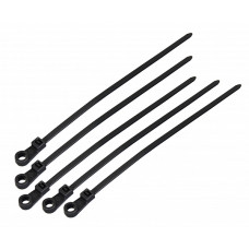 Хомут нейлоновый с кольцом 5*200 черный упак 100шт АСКО