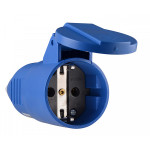 Розетка (гнездо) переносная ГП 16А/2 (220В) 2Р+РЭ (212) Синяя АСКО (A0080030010)