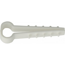 Дюбель-хомут ялинка 12*6мм білий під плоский кабель 100шт АСКО