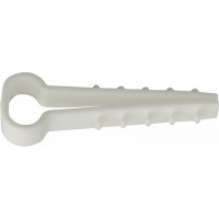 Дюбель-хомут елка 10*5мм белый под плоский кабель 100шт АСКО