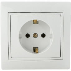 Розетка с заземлением белая PBсб16-З-Fl-W серия FL, АСКО-УКРЕМ