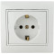 Розетка с заземлением белая PBсб16-З-Fl-W серия FL, АСКО-УКРЕМ