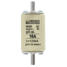 Предохранитель ножевой с плавкой вставкой NH 00 16A gG АСКО (A0050010008)