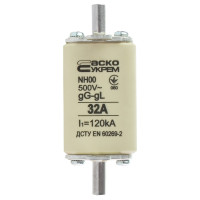 Предохранитель ножевой с плавкой вставкой NH 00 32A gG АСКО (A0050010010)
