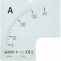 Шкала 150/5А до амперметра трансформаторного включения A-72-6 (72×72 мм) АСКО-УКРЕМ A0190010070