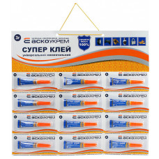 Универсальный моментальный супер клей (12 тюбиков по 3 г) АСКО-УКРЕМ (A.HC-12-3) 1шт