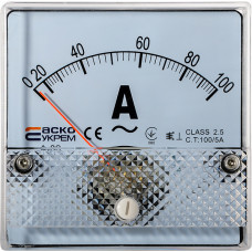 Амперметр А-80 (80x80 мм) 100/5 А (AC) трансформаторного включения АСКО-УКРЕМ (A0190010050)