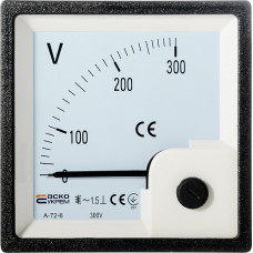 Вольтметр А-72-6 (72x72 мм) 300 В (AC) прямого включения АСКО-УКРЕМ (A0190010065)