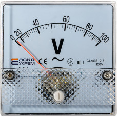 Вольтметр А-80 (80x80 мм) 100 В (AC) прямого включения АСКО-УКРЕМ (A0190010056)