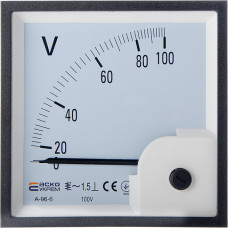 Вольтметр А-96-6 (96x96 мм) 100 В (AC) прямого включения АСКО-УКРЕМ (A0190010094)