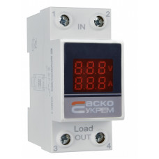 Вольтметр-амперметр модульный цифровой однофазный VAMD-1 (AC 50-500 V; 1-63 A) АСКО