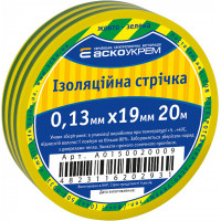Изоляционная лента 0,13мм*19мм/20м желто-зеленая АСКО-УКРЕМ A0150020009