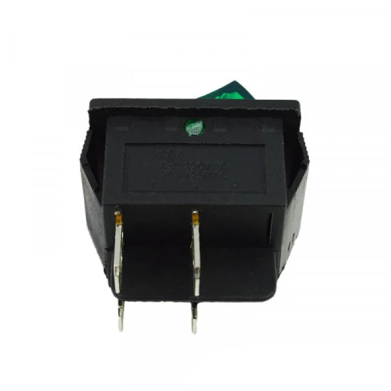 Переключатель LEMANSO LSW02 большой зелёный с подсветкой/KCD2-201N