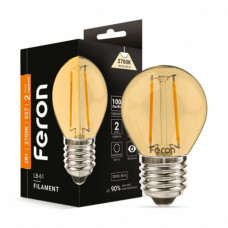 Светодиодная лампа Feron Filament LB-61 2Вт E27 2700K золото 01866