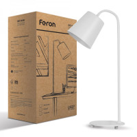Настольный светильник Feron DE1440 под лампу Е27 белый 40211