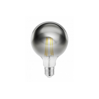 Светодиодный источник света FILAMENT серый G125 1800K E27 8W 450lm AC220-240V 360° GTV LD-G125FP8-18