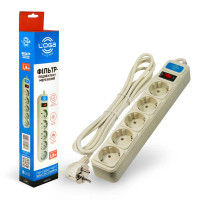 Фільтр LOGA 5 розеток 1.8 метра 3*0,75мм² 10А 1800Вт (L-902)
