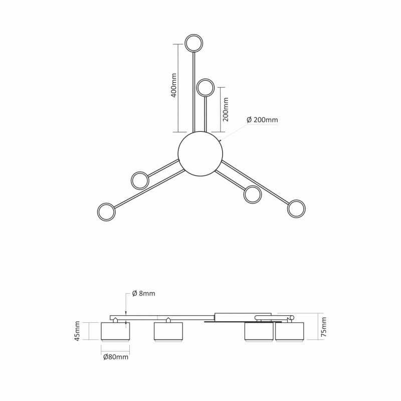 Світильник під лампу VIDEX 6хGX53 накладний білий
