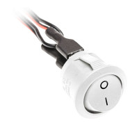 Выключатель клавишный круглый 12V DC max 36W белый GTV AE-WLB01-10