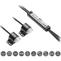 Вимикач з 2-ма датчиками руху PIR ІІ 220-240V max 250W IP20 2m білий GTV AE-WBEZDPIR2-20