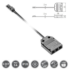 Коннектор-разветвитель 3х mini AMP 2m GTV (LZ-AKZ312-10N)