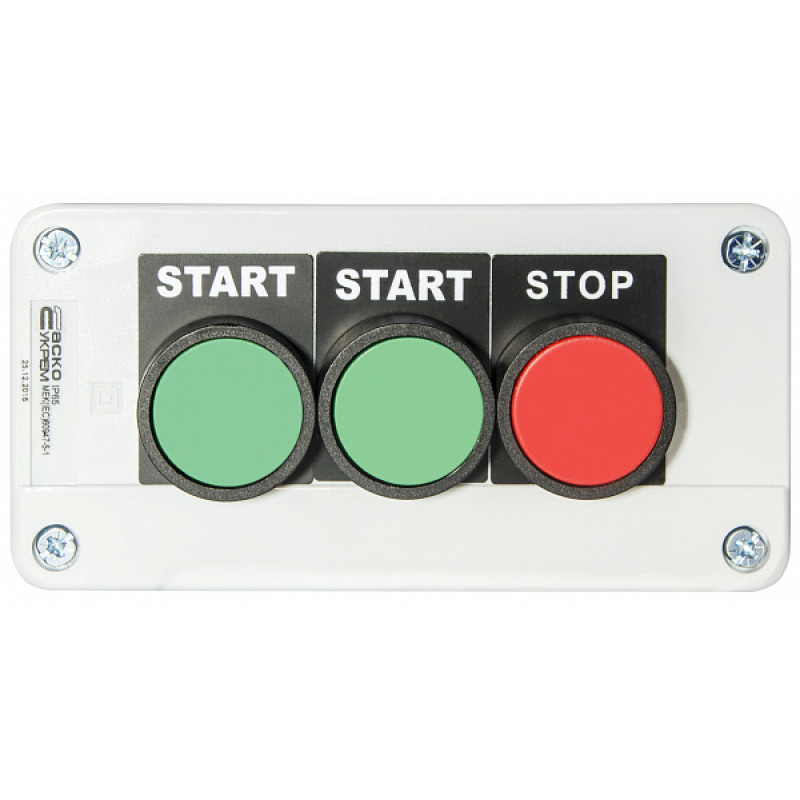 Пост трехместный АСКО-УКРЕМ "Старт1-Старт2-Стоп" XAL-B361Н29 A0140020008