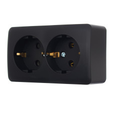 Розетка 2-я с/з Viola Антрацит 751-4200-127B