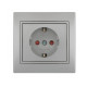 Розетка Mira Серебро 1-я защита от детей 701-1010-124B