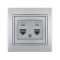 Розетка Mira Серебро PC 2-на 701-1010-141