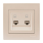 Розетка РС 2-я Rain Перл.белый 703-3088-141