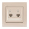 Розетка РС 2-я Rain Перл.белый 703-3088-141