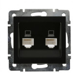 Розетка Rain Антрацит РС 2-на 703-4288-141