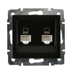 Розетка Rain Антрацит РС 2-на 703-4288-141