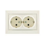 Розетка 2-я с/з Rain Крем 703-0303-127В