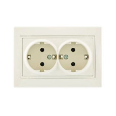 Розетка 2-я с/з Rain Крем 703-0303-127В