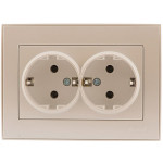 Розетка 2-я с/з Rain Перл.белый 703-3030-127B
