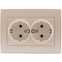 Розетка 2-я с/з Rain Перл.белый 703-3030-127B
