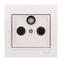 Розетка ТВ-радио-спутниковая конечная белый со вставкой 702-0202-135 DERIY