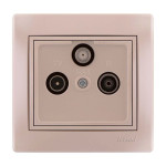 Розетка ТВ-радио-спутниковая конечная крем 702-0303-135 DERIY