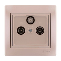 Розетка ТВ-радио-спутниковая конечная крем 702-0303-135 DERIY