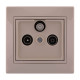 Розетка ТВ-Радіо-супутникова прохідна крем 702-0303-134 DERIY 