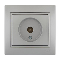 Розетка Mira Серебро TV проходная 701-1010-129