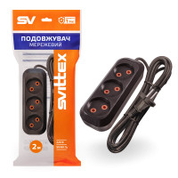 Удлинитель SVITTEX трехместный 2м 2*0,75мм² 10А 2200Вт (SV-008-2)