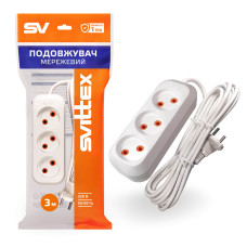 Удлинитель SVITTEX трехместный 3м 2*0,75мм² 10А 2200Вт (SV-008-3)