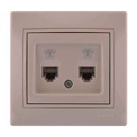 Розетка Mira крем TF 2-на евро 701-0303-138