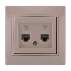 Розетка Mira крем TF 2-на евро 701-0303-138